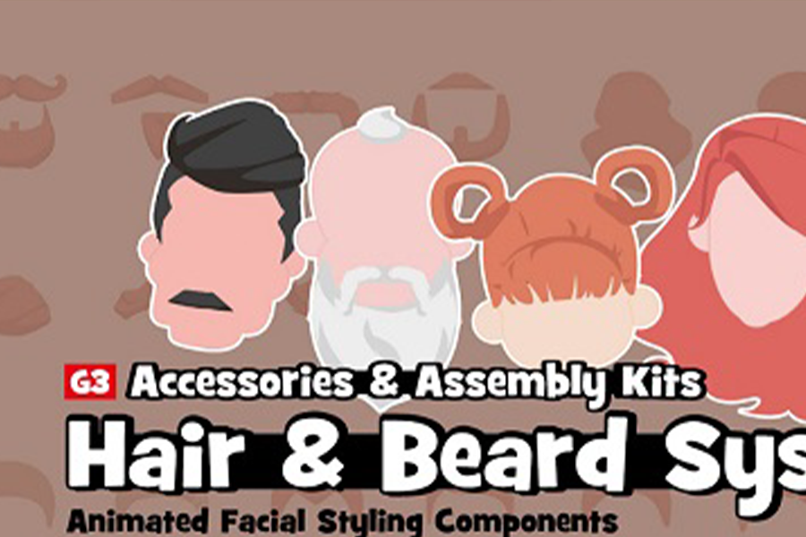 CTA卡通角色头发G3 Assemble Kits-Hair & Beard Systems